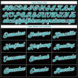 Custom Black Teal-White 3D Pattern Design Gradient Style Twinkle Star Performance T-Shirt