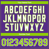 Custom Purple Neon Green-White 3D Pattern Design Gradient Style Twinkle Star Performance T-Shirt