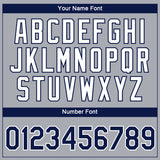 Custom Gray Navy-White 3D Pattern Design Gradient Style Twinkle Star Performance T-Shirt