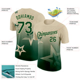 Custom Cream Green 3D Pattern Design Gradient Style Twinkle Star Performance T-Shirt