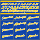 Custom Thunder Blue Yellow-White 3D Pattern Design Gradient Style Twinkle Star Performance T-Shirt