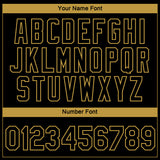 Custom Black Old Gold 3D Pattern Design Gradient Style Twinkle Star Performance T-Shirt