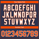 Custom Navy Orange-White 3D Pattern Design Gradient Style Twinkle Star Performance T-Shirt