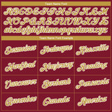 Custom Crimson Old Gold-White 3D Pattern Design Gradient Style Twinkle Star Performance T-Shirt