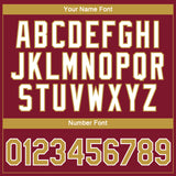 Custom Crimson Old Gold-White 3D Pattern Design Gradient Style Twinkle Star Performance T-Shirt