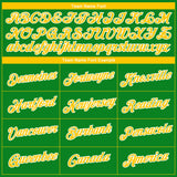 Custom Grass Green Yellow-White 3D Pattern Design Gradient Style Twinkle Star Performance T-Shirt