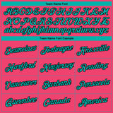 Custom Neon Pink Aqua-Black 3D Pattern Design Gradient Style Twinkle Star Performance T-Shirt