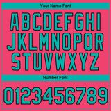 Custom Neon Pink Aqua-Black 3D Pattern Design Gradient Style Twinkle Star Performance T-Shirt