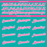 Custom Aqua Pink-White 3D Pattern Design Gradient Style Twinkle Star Performance T-Shirt