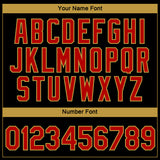 Custom Black Red-Old Gold 3D Pattern Design Gradient Style Twinkle Star Performance T-Shirt