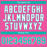 Custom Pink Aqua-White 3D Pattern Design Gradient Style Twinkle Star Performance T-Shirt