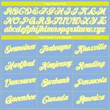 Custom Light Blue White-Neon Yellow 3D Pattern Design Gradient Style Twinkle Star Performance T-Shirt