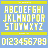 Custom Light Blue White-Neon Yellow 3D Pattern Design Gradient Style Twinkle Star Performance T-Shirt