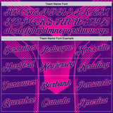 Custom Dark Purple Pink 3D Pattern Design Gradient Neon Sportswear Performance T-Shirt