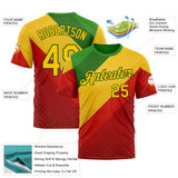 Custom Green Yellow-Red 3D Pattern Design Africa Spain Sportswear Performance T-Shirt
