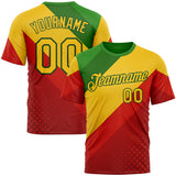 Custom Green Yellow-Red 3D Pattern Design Africa Spain Sportswear Performance T-Shirt