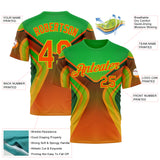Custom Green Orange-Neon Green 3D Pattern Design Africa Neon Sportswear Performance T-Shirt