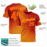 Custom Red Orange-Yellow 3D Pattern Design Spain Sportswear Performance T-Shirt