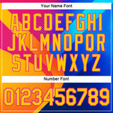 Custom Deep Pink Yellow-Blue 3D Pattern Design Neon Chromatic Sportswear Performance T-Shirt