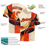 Custom Cream Orange-Black 3D Pattern Design Canada Geometric Shape Sportswear Performance T-Shirt