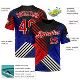 Custom Black Red Blue-White 3D Pattern Design USA Inspired America Sportswear Performance T-Shirt
