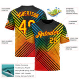 Custom Black Yellow-Red 3D Pattern Design Africa Sportswear Performance T-Shirt