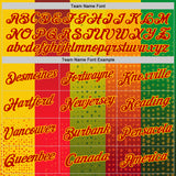 Custom Red Green-Yellow 3D Pattern Design Gradient Spain Sportswear Performance T-Shirt