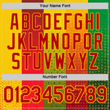 Custom Red Green-Yellow 3D Pattern Design Gradient Spain Sportswear Performance T-Shirt