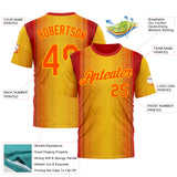 Custom Yellow Orange 3D Pattern Design Gradient Spain Sportswear Performance T-Shirt