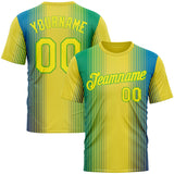 Custom Yellow Light Yellow-Aurora Green 3D Pattern Design Gradient Brazil Africa Sportswear Performance T-Shirt