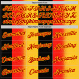 Custom Yellow Red-Black 3D Pattern Design Germany Sportswear Performance T-Shirt