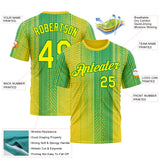 Custom Yellow Light Yellow-Grass Green 3D Pattern Design Brazil Africa Sportswear Performance T-Shirt