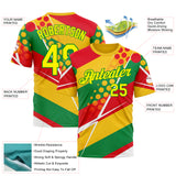 Custom Yellow Light Yellow Red-Grass Green 3D Pattern Design Africa Sportswear Performance T-Shirt