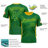 Custom Green Kelly Green-Light Yellow 3D Pattern Design Brazil Jamaica Sportswear Performance T-Shirt
