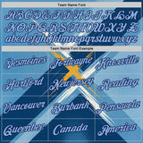 Custom Blue Light Blue-Navy 3D Pattern Design Geometric Shape Sportswear Performance T-Shirt