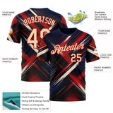 Custom Blue City Cream-Red 3D Pattern Design Germany Sportswear Performance T-Shirt