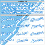 Custom Blue White-Powder Blue 3D Pattern Design Argentina Sportswear Performance T-Shirt