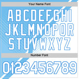 Custom Blue White-Powder Blue 3D Pattern Design Argentina Sportswear Performance T-Shirt