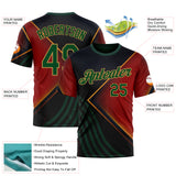 Custom Black Green Red-Old Gold 3D Pattern Design Germany Meixico Sportswear Performance T-Shirt