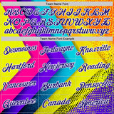 Custom Blue Dark Purple Yellow-Pink 3D Pattern Design Chromatic Geometric Shape Sportswear Performance T-Shirt