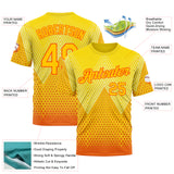 Custom Yellow Orange 3D Pattern Design Spain Sportswear Performance T-Shirt
