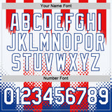 Custom White Red-Royal 3D Pattern Design USA Inspired America Sportswear Performance T-Shirt