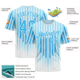 Custom Blue Sky Blue-White 3D Pattern Design Argentina Stripe Sportswear Performance T-Shirt