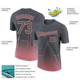 Custom Steel Gray Medium Pink 3D Washington City Edition Fade Fashion Performance T-Shirt