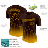 Custom Brown Gold 3D San Diego City Edition Fade Fashion Performance T-Shirt