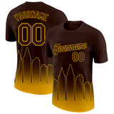 Custom Brown Gold 3D San Diego City Edition Fade Fashion Performance T-Shirt