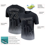 Custom Black Gray 3D Los Angeles City Edition Fade Fashion Performance T-Shirt