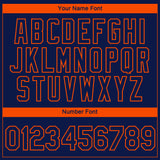 Custom Navy Orange 3D Houston City Edition Fade Fashion Performance T-Shirt