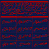 Custom Navy Red 3D Houston City Edition Fade Fashion Performance T-Shirt