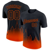 Custom Black Orange 3D Baltimore City Edition Fade Fashion Performance T-Shirt